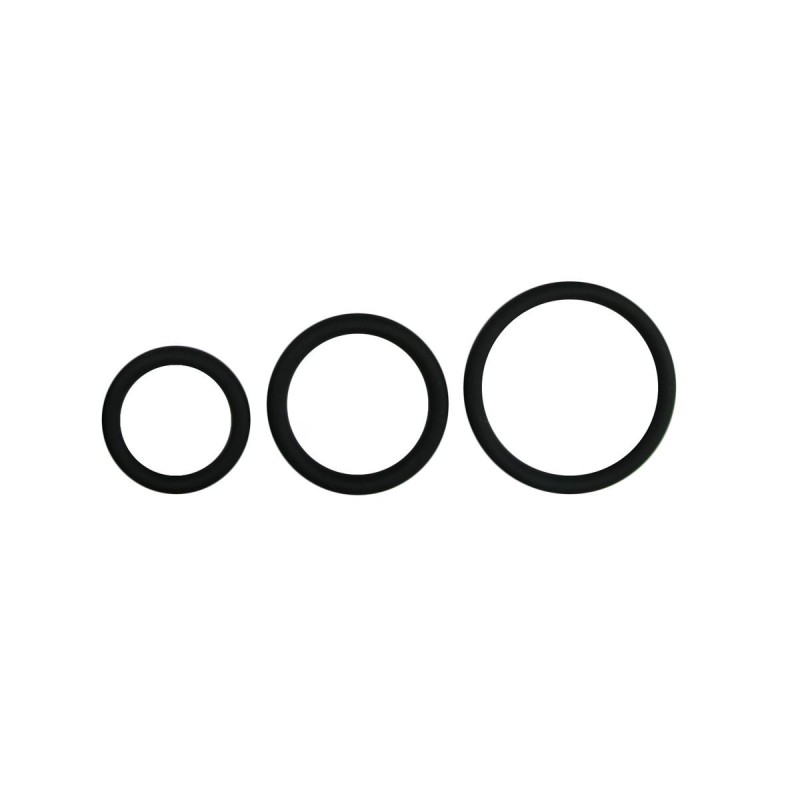 Zestaw Pierścieni na Penisa w Trzech Rozmiarach - Czarny
