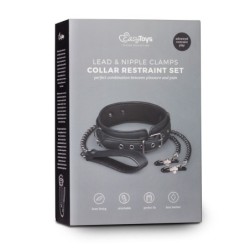 Lederen Halsband met Kettingen voor Tepels