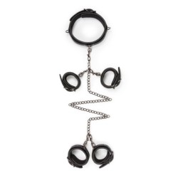 Set fetiche com coleira, tornozeleiras e algemas