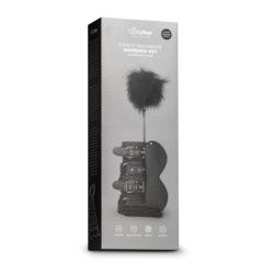 Kit de bondage com algemas, tornozeleiras e máscara para os olhos