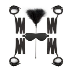 Bondage komplekts ar rokudzelžiem, potīšu aprocēm un acu apsēju