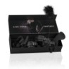 Kit de bondage com algemas, tornozeleiras e máscara para os olhos