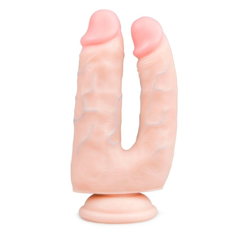 Realistické dvojité dildo s přísavkou - 18 cm