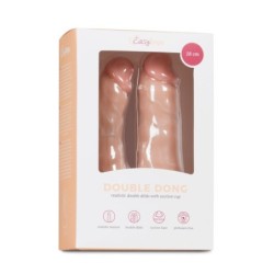 Realistyczne podwójne dildo z przyssawką - 18 cm