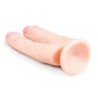 Doppio dildo realistico con ventosa - 18 cm