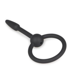 Plug peniano pequeno de silicone com anel de tração