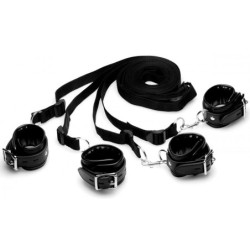 Bed Restraint Kit with Bed Cuffs - Black