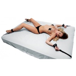 Kit de restrição de cama com algemas de cama - Preto