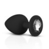 Conjunto de plugs anais de silicone com diamante - Preto
