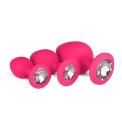 Plug Anal de Silicona con Diamante - Rosa