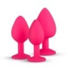 Plug Anal en Silicone avec Diamant - Rose