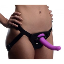 Dildo de silicone para o ponto G Navigator com arnês