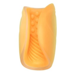 Gekorrelde Grip Getextureerde Oranje Masturbator