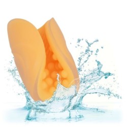 Beaded Grip Textured Masturbator Orange