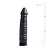 Dildo Mare cu Ax Striat - Negru