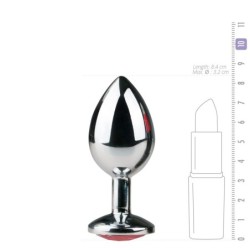 Analplugg i metall silver/rosa - M