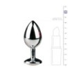 Tappo anale metallico argentato/trasparente - M