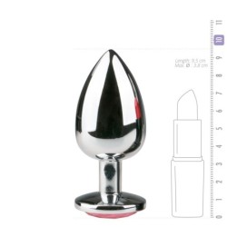 Tapón Anal Metálico Plata/Rosa - L