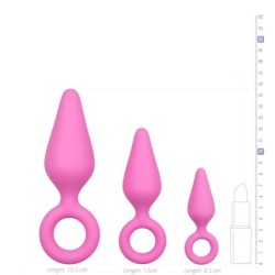 Set de dilatadores anales rosas con aro