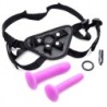 Kit de dildo com arnês vibratório Deluxe Double-G