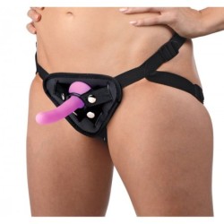 "Deluxe Double-G" vibratoriaus diržų rinkinys su dirbtiniu varpos imitatoriumi