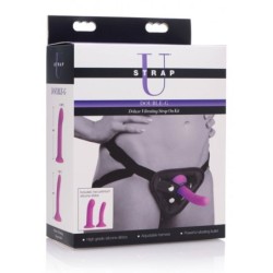 Kit de dildo com arnês vibratório Deluxe Double-G
