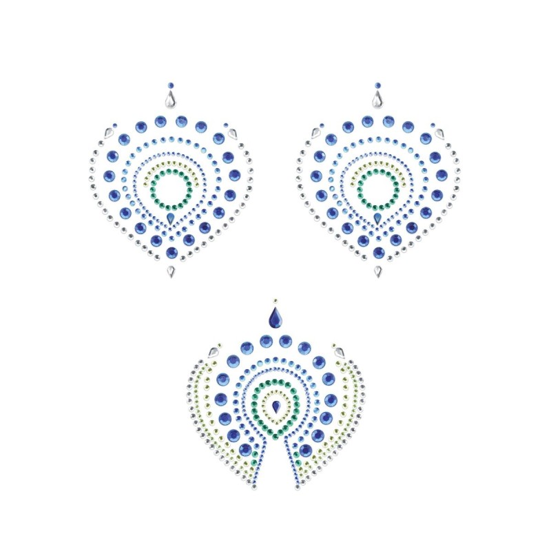 Flamboyant Lichaamstickers - Groen/Blauw Flamboyant Lichaamstickers - Groen/Blauw
