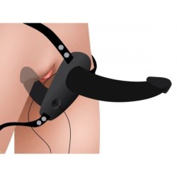 Vibrador com arnês duplo Power Pegger - Preto