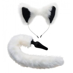 Set de Orejas y Cola de Zorro Blanco