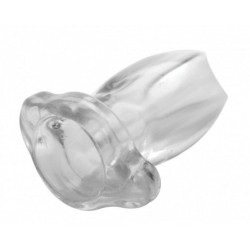 Plug anal transparent, gol, cu vizor