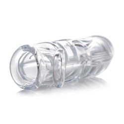 Gaine pénienne courbée et extenseur transparent