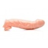 Gebogen penis sleeve, verlengend, huidkleurig