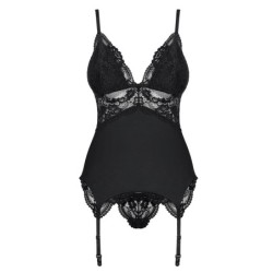 Lligacama amb detalls d'encaix - Negre S/M