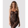 Ciorapi compleți fără întrepicioare cu design de body și portjartier S/M/L