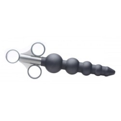 Applicator voor glijmiddel met gegradueerde siliconen kralen